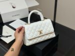 Chanel Coco Handle Handbag Grained Calf Leather Original Gold Hardware - Image 12