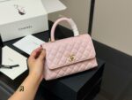 Chanel Coco Handle Handbag Grained Calf Leather Original Gold Hardware - Image 13