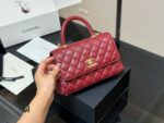 Chanel Coco Handle Handbag Grained Calf Leather Original Gold Hardware - Image 16