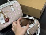 Coach Boston Pillow Bag Heart Print Luxury Classic Complete With Box - Image 4