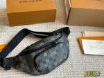 Louis Vuitton Black Knight Series Men'S Waist Bag/Chest Bag - Full Grain Leather Commuter Bag