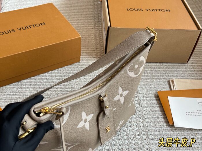 Louis Vuitton Carryall - Elephant Grey/Dune Colour Cowhide Leather Mother-And-Child Bag With Wide Shoulder Strap And Boxed Shopping Bag - Image 3