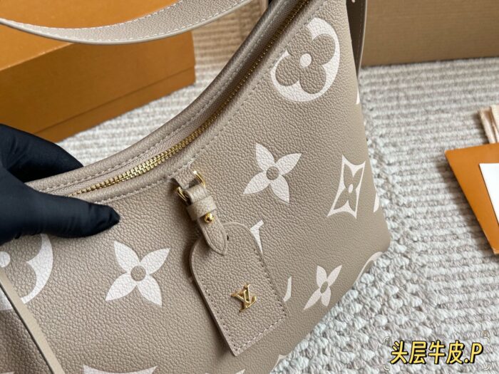Louis Vuitton Carryall - Elephant Grey/Dune Colour Cowhide Leather Mother-And-Child Bag With Wide Shoulder Strap And Boxed Shopping Bag - Image 4