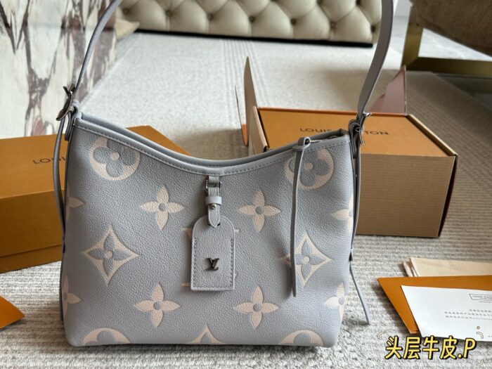 Louis Vuitton Carryall - Elephant Grey/Dune Colour Cowhide Leather Mother-And-Child Bag With Wide Shoulder Strap And Boxed Shopping Bag - Image 10