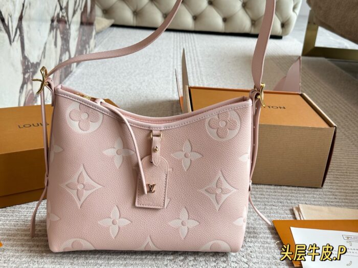 Louis Vuitton Carryall - Elephant Grey/Dune Colour Cowhide Leather Mother-And-Child Bag With Wide Shoulder Strap And Boxed Shopping Bag - Image 11