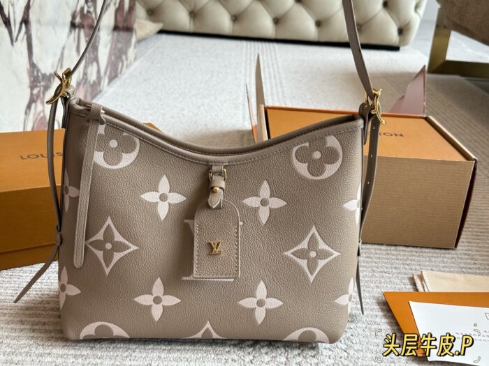 Louis Vuitton Carryall - Elephant Grey/Dune Colour Cowhide Leather Mother-And-Child Bag With Wide Shoulder Strap And Boxed Shopping Bag - Image 12