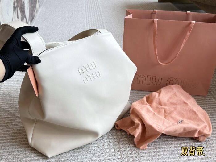 Miu Miu Tote Runway-Inspired Leather Tote With Dual Straps For Effortless Style - Image 1