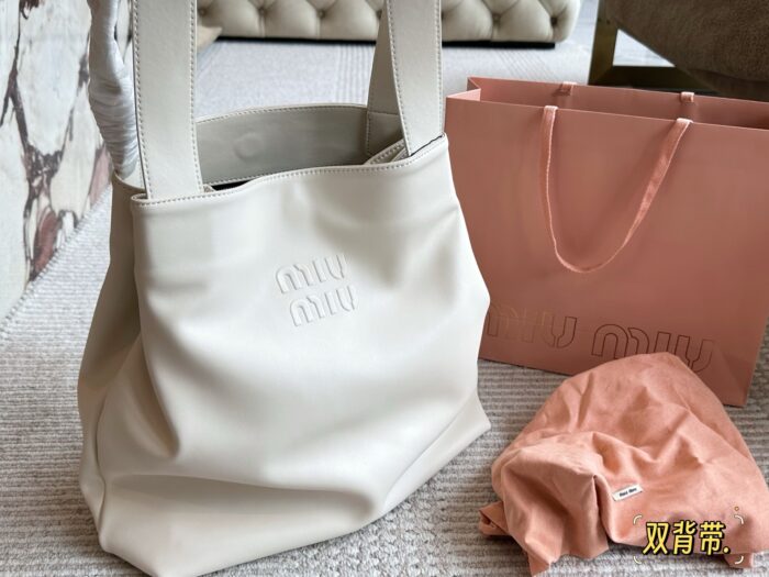 Miu Miu Tote Runway-Inspired Leather Tote With Dual Straps For Effortless Style - Image 9