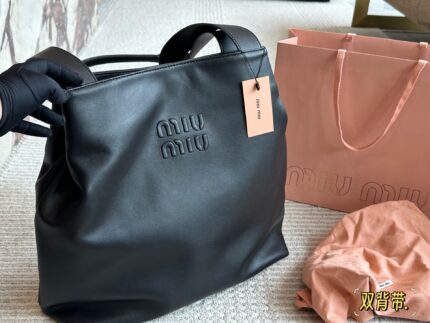 Miu Miu Tote Runway-Inspired Leather Tote With Dual Straps And Generous Capacity