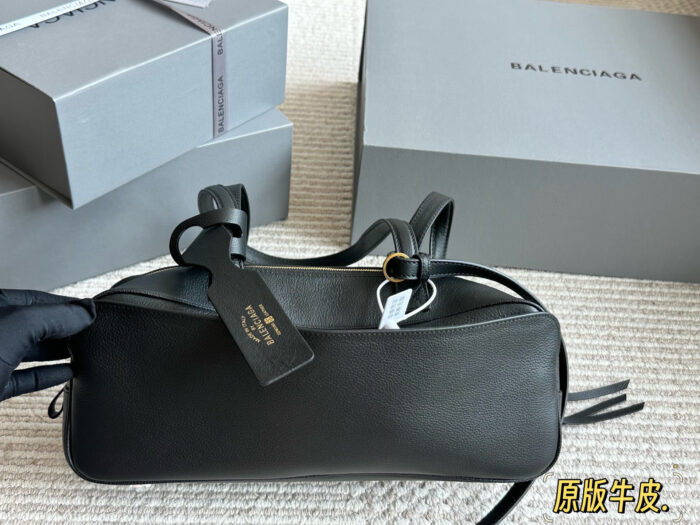 Balenciaga Bowling Series Calfskin Double-Handle Curved Shoulder Bag - Image 1
