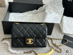 Chanel Square Flap Handbag In Calfskin Leather With Exquisite Handle Design - Image 7