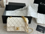 Chanel Square Flap Handbag In Calfskin Leather With Exquisite Handle Design - Image 11