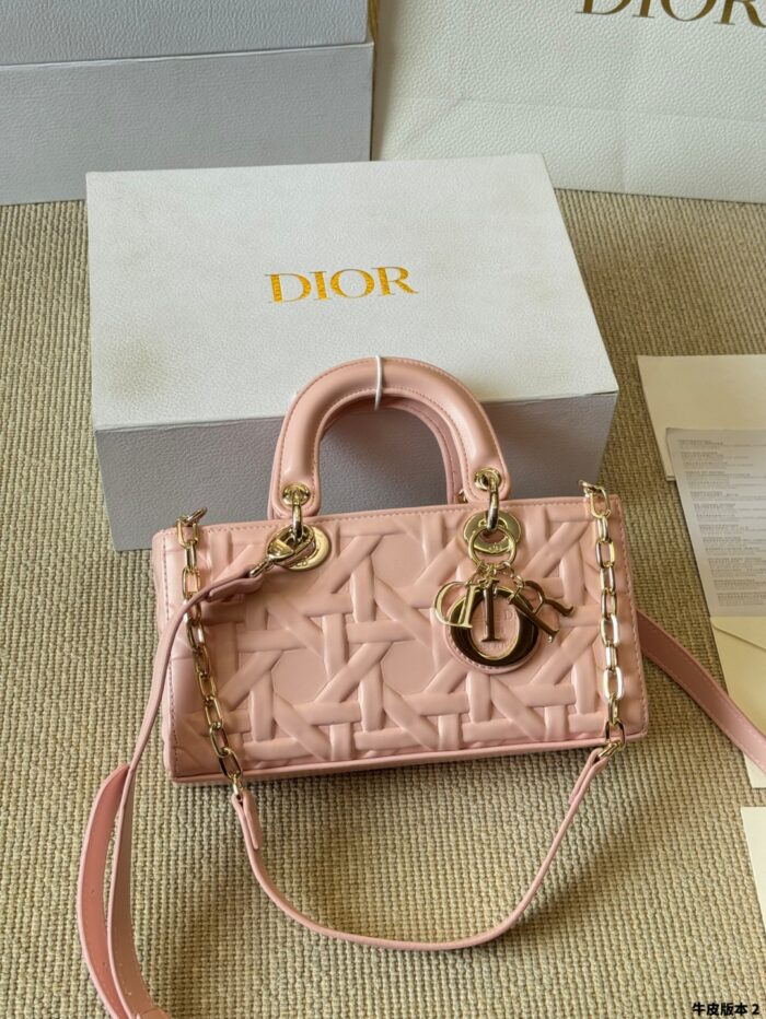 Dior Lady D - Joy Horizontal Diana Bag Architectural Lines Dual Shoulder Straps For Versatile Carrying Elegant And Practical - Image 1