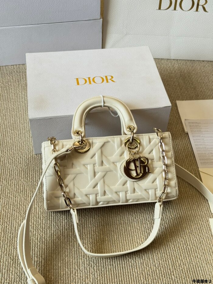 Dior Lady D - Joy Horizontal Diana Bag Architectural Lines Dual Shoulder Straps For Versatile Carrying Elegant And Practical - Image 2