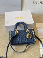 Dior Lady D - Joy Horizontal Diana Bag Architectural Lines Dual Shoulder Straps For Versatile Carrying Elegant And Practical - Image 4