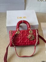 Dior Lady D - Joy Horizontal Diana Bag Architectural Lines Dual Shoulder Straps For Versatile Carrying Elegant And Practical - Image 6