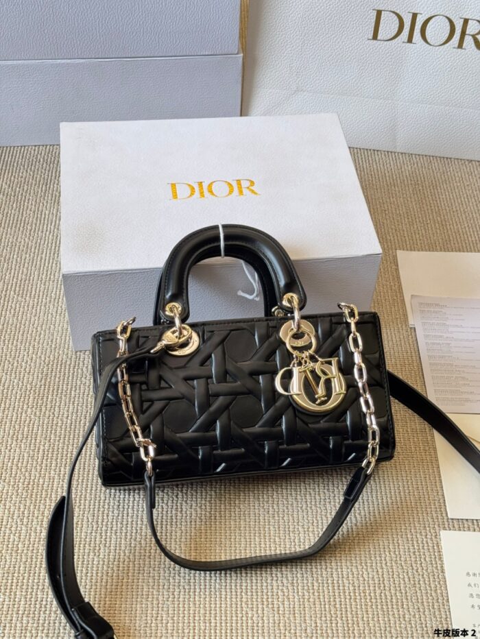 Dior Lady D-Joy Horizontal Diana Bag Architectural Lines Dual Straps For Hand-Carry, Crossbody Or Underarm Elegant And Practical - Image 1