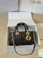 Dior Lady D-Joy Horizontal Diana Bag Architectural Lines Dual Straps For Hand-Carry, Crossbody Or Underarm Elegant And Practical - Image 3