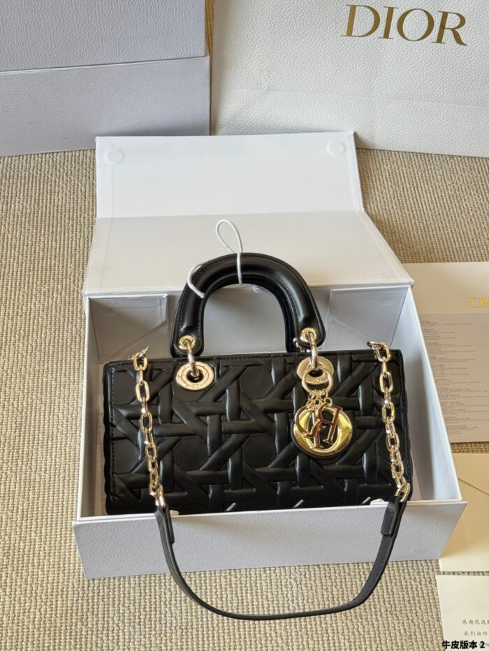 Dior Lady D-Joy Horizontal Diana Bag Architectural Lines Dual Straps For Hand-Carry, Crossbody Or Underarm Elegant And Practical - Image 3