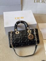 Dior Lady D-Joy Horizontal Diana Bag Architectural Lines Dual Straps For Hand-Carry, Crossbody Or Underarm Elegant And Practical - Image 5