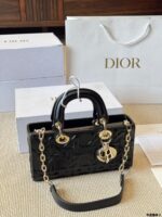 Dior Lady D-Joy Horizontal Diana Bag Architectural Lines Dual Straps For Hand-Carry, Crossbody Or Underarm Elegant And Practical - Image 6