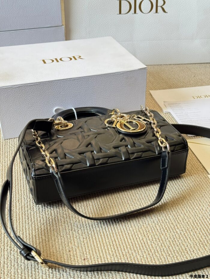 Dior Lady D-Joy Horizontal Diana Bag Architectural Lines Dual Straps For Hand-Carry, Crossbody Or Underarm Elegant And Practical - Image 7