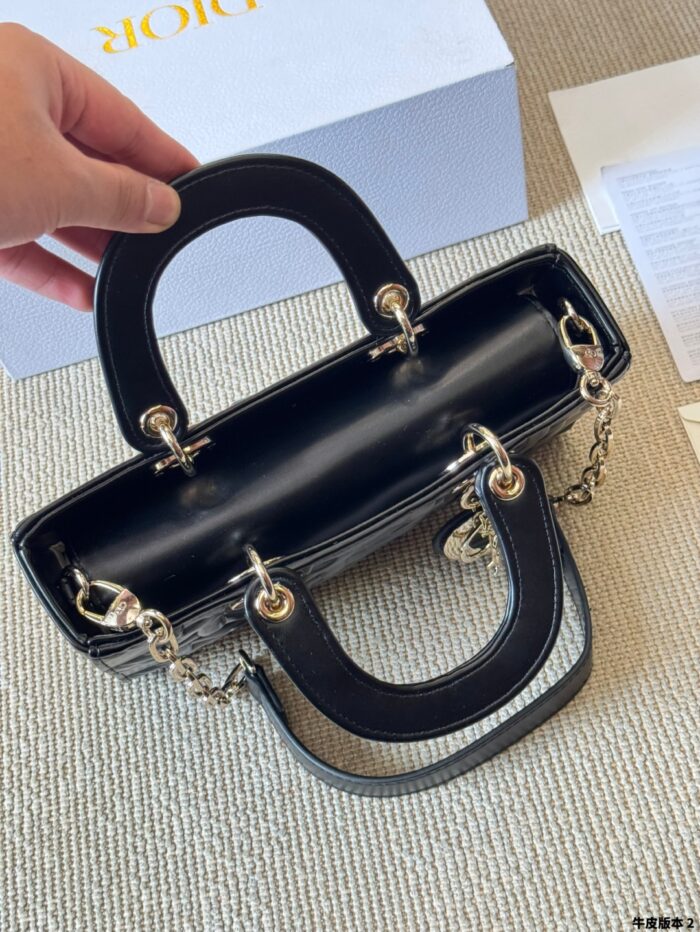 Dior Lady D-Joy Horizontal Diana Bag Architectural Lines Dual Straps For Hand-Carry, Crossbody Or Underarm Elegant And Practical - Image 9