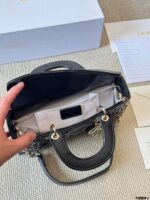 Dior Lady D-Joy Horizontal Diana Bag Architectural Lines Dual Straps For Hand-Carry, Crossbody Or Underarm Elegant And Practical - Image 10