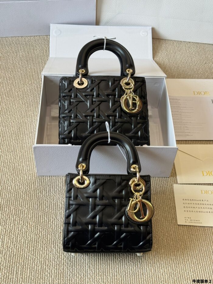Dior Lady Lambskin Handbag Exquisite Lady-Like Style Stunning Hardware Adjustable Shoulder Strap - Image 1