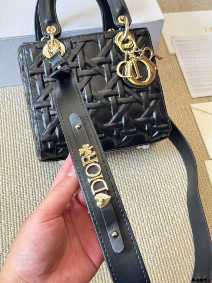 Dior Lady Lambskin Handbag Exquisite Lady-Like Style Stunning Hardware Adjustable Shoulder Strap - Image 8