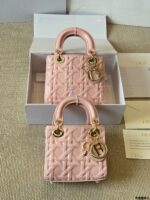 Dior Lady Lambskin Handbag Exquisite Lady-Like Style Stunning Hardware Adjustable Shoulder Strap - Image 11