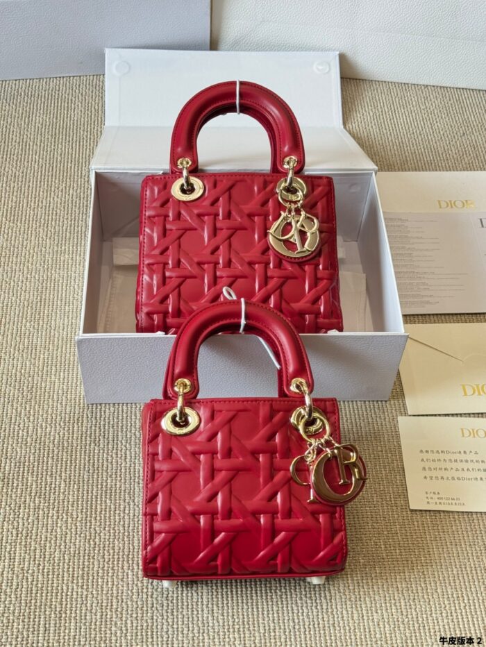 Dior Lady Lambskin Handbag Exquisite Lady-Like Style Stunning Hardware Adjustable Shoulder Strap - Image 13
