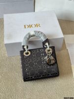 Dior Lady Dior 3-Compartment Silk-Lined Rhinestone-Embellished Satin Bag With Diamond-Patterned Quilting - Image 5