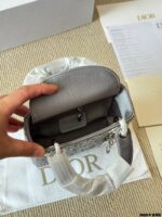 Dior Lady Dior 3-Compartment Silk Hot-Stamped Rhinestone Satin Bag Diamond Diamond-Patterned High-End Version - Image 9