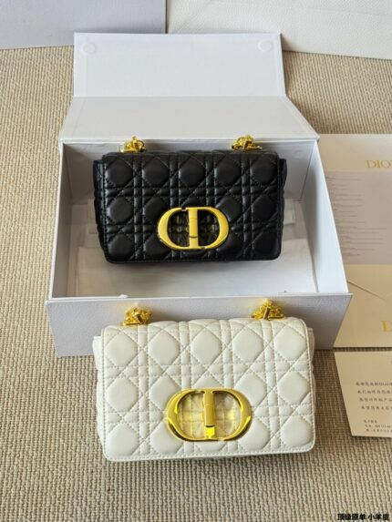Dior Caro Chain Series Quadrant-Pattern Lambskin Chain Bag Multiple Carrying Options Generous Capacity