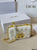 Dior Caro Chain Series Quadrant-Pattern Lambskin Chain Bag Multiple Carrying Options Generous Capacity - Image 8