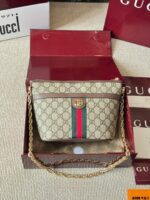 Gucci Ophidia Mini Chain Bag - Replica Edition Cowhide Leather Gg Supreme Canvas
