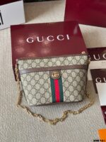 Gucci Ophidia Mini Chain Bag - Replica Edition Cowhide Leather Gg Supreme Canvas - Image 2