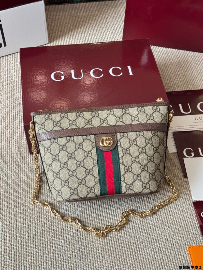 Gucci Ophidia Mini Chain Bag - Replica Edition Cowhide Leather Gg Supreme Canvas - Image 2