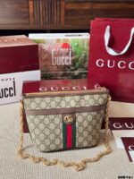Gucci Ophidia Mini Chain Bag - Replica Edition Cowhide Leather Gg Supreme Canvas - Image 3