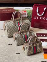 Gucci Ophidia Replica Cowhide Boston Barrel Bag Chain Bag Retro Charm Exquisite Hardware Original Lining