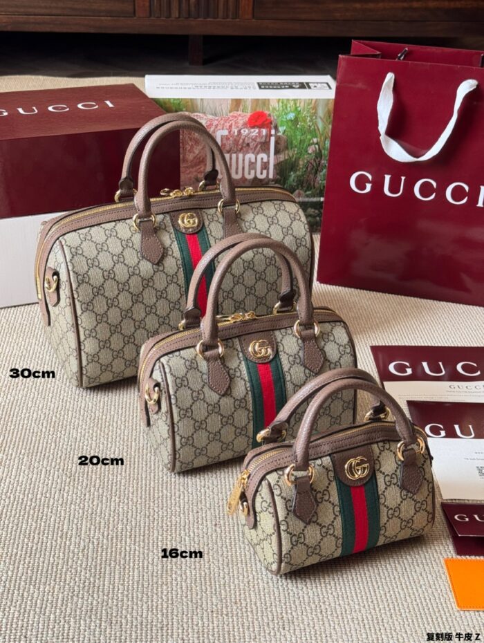 Gucci Ophidia Replica Cowhide Boston Barrel Bag Chain Bag Retro Charm Exquisite Hardware Original Lining - Image 1