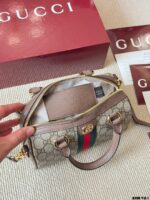 Gucci Ophidia Replica Cowhide Boston Barrel Bag Chain Bag Retro Charm Exquisite Hardware Original Lining - Image 9