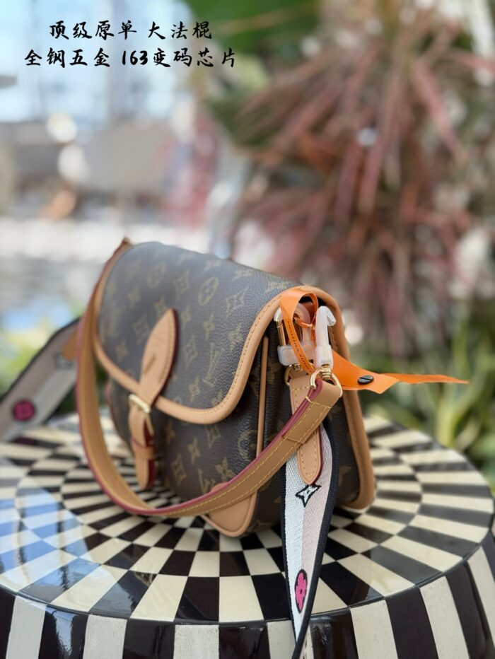 Louis Vuitton Diane Monogram Bag Runway Style Shoulder Crossbody Underarm Bag Floral Embroidered Shoulder Strap Full Steel Hardware Removable Shoulder Strap Complete Packaging - Image 2