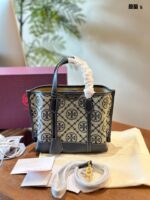 Tory Burch Perry Monogram Small Jacquard Tote Bag Multiple Compartments, Easy To Clean - Image 5