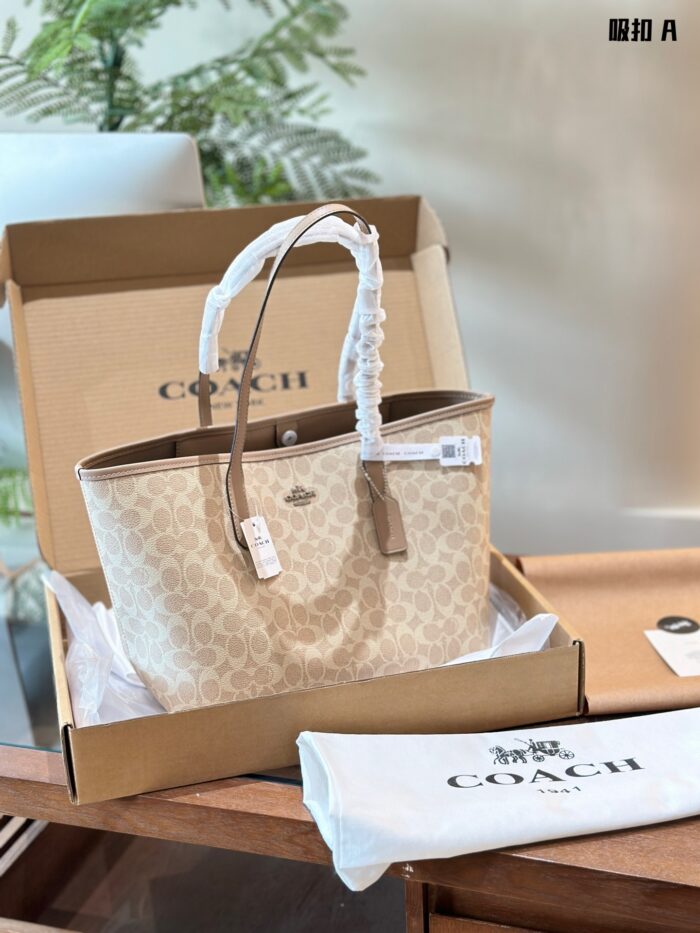 Coach City Tote Bag - Magnetic Clasp Upgrade Lightweight, Spacious, Minimalist Yet Distinctive, Superb Texture - Image 5