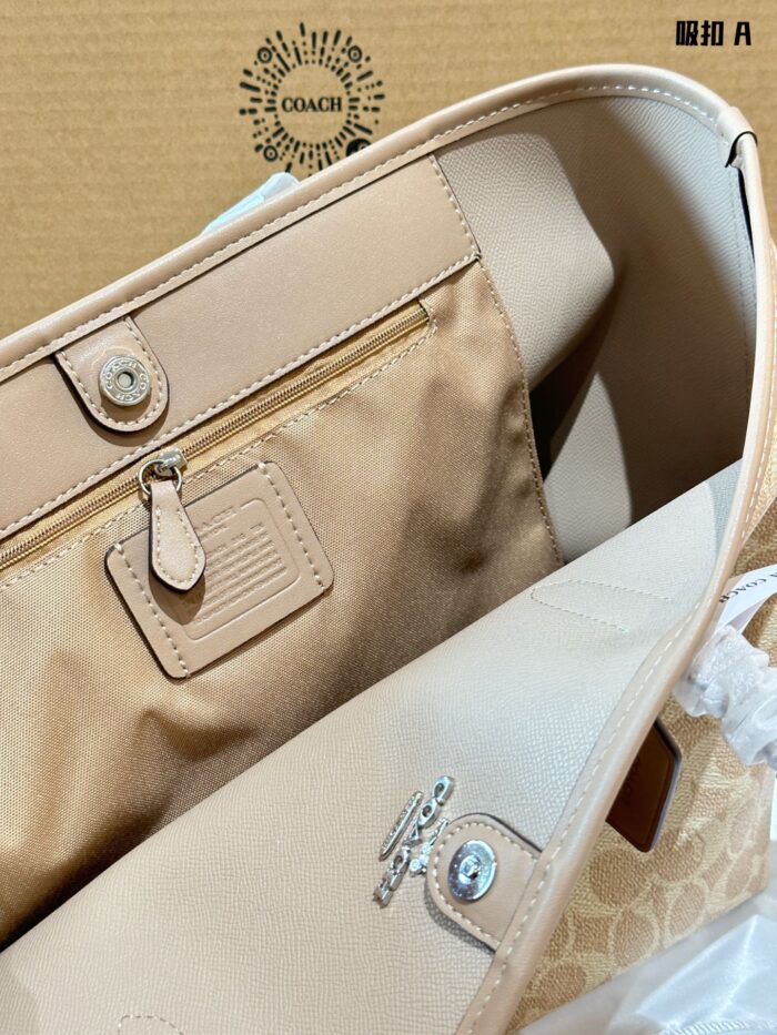Coach City Tote Bag - Magnetic Clasp Upgrade Lightweight, Spacious, Minimalist Yet Distinctive, Superb Texture - Image 8