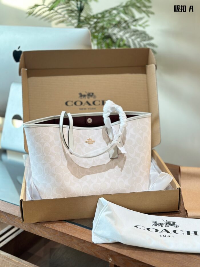 Coach City Tote Bag - Magnetic Clasp Upgrade Lightweight, Spacious, Minimalist Yet Distinctive, Superb Texture - Image 14