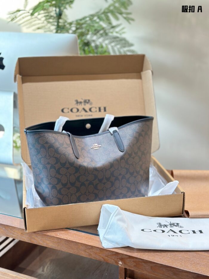 Coach City Tote Bag - Magnetic Clasp Upgrade Lightweight, Spacious, Minimalist Yet Distinctive, Superb Texture - Image 16