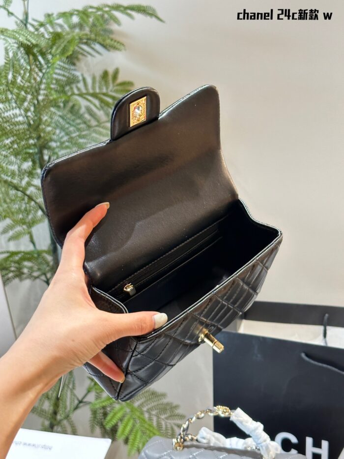 Chanel Handle Mini Cf Metal Handle Clutch Bag With Shoulder Strap And Vintage Chain - Image 7